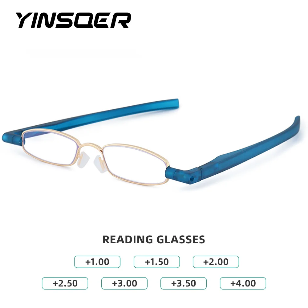 

Small Frame Folding Reading Glasses Anti-Blue Reading Glasses Portable Ultra-Light Compact Portable Presbyopic glasses