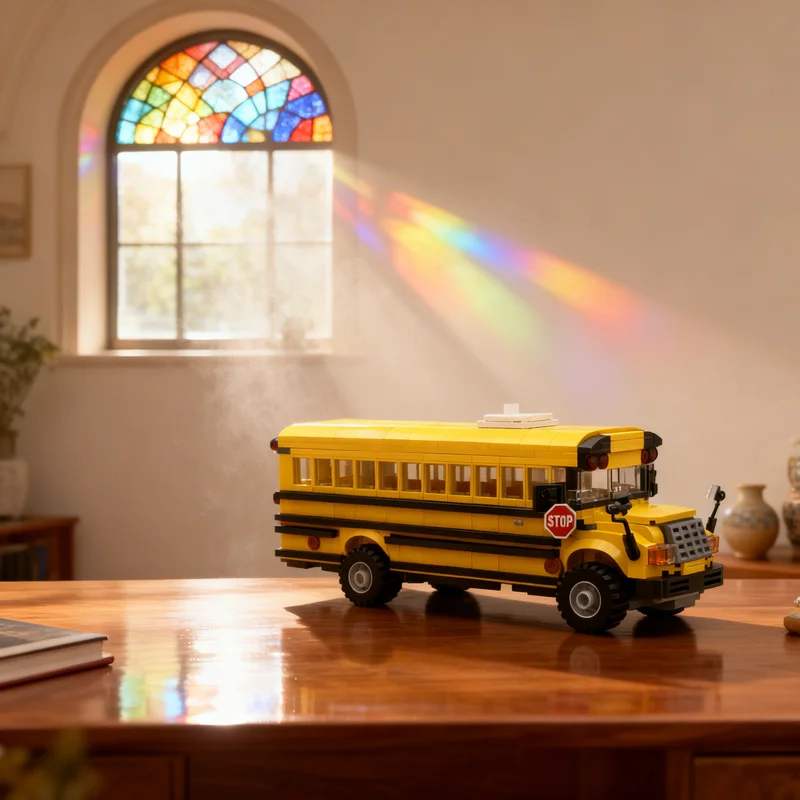 

Набор строительных блоков MOC «Школьный автобус» (566 деталей) – модель для сборки, подарок, креативный коллекционный предмет, декор для дома и офиса, премиум-класс, для взрослых и детей