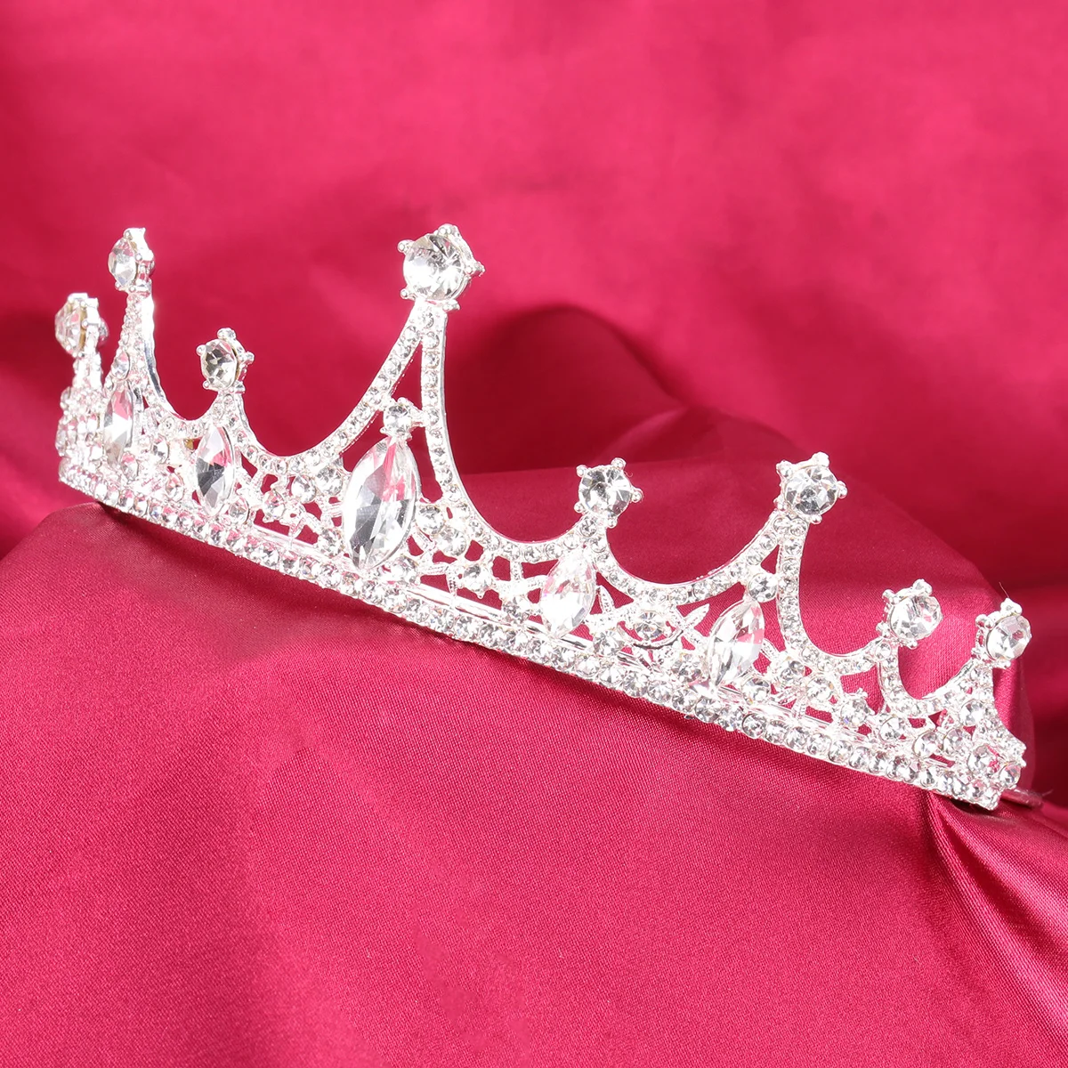 

Crystal Crown Headband Glitter Tiara Hair Band For Birthday Party Photography White Costume Accessory Hair Ornament