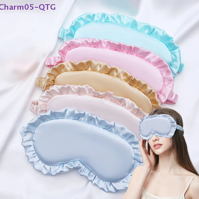NEW Silk Ruffle Sleep Eye Mask Eye Protection Travel Soft Sleeping Shading Eye Covers Multicolor Eye Patches For Woman Man