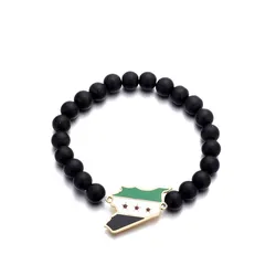 Iraq Syria Map With Flag Beads Bracelet Jewelry Iraqi Syrians