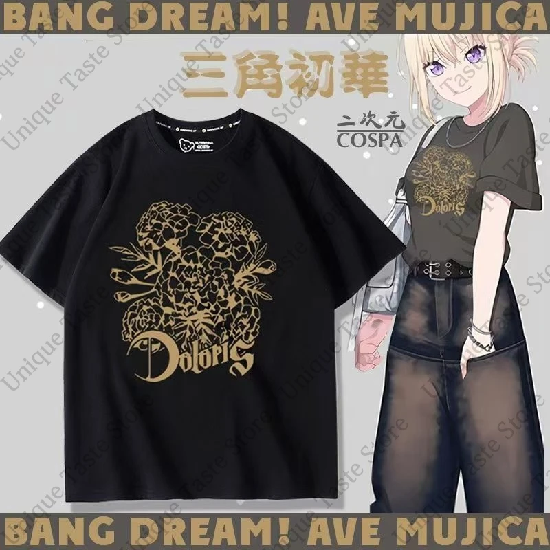 Anime BanG Dream T Shirt ‌Ave Mujica Misumi Hatsune Same Print T-shirt Harajuku Fashion High Quality Cotton Short Sleeve Tee Top