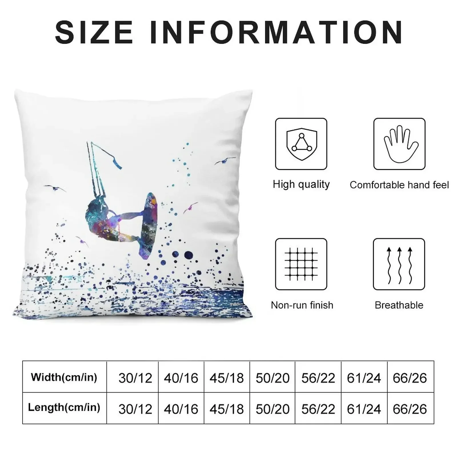 Kitesurfing, watercolor kiteboarding Throw Pillow Luxury Cushion Cover Sofa Cushion Cover pillow