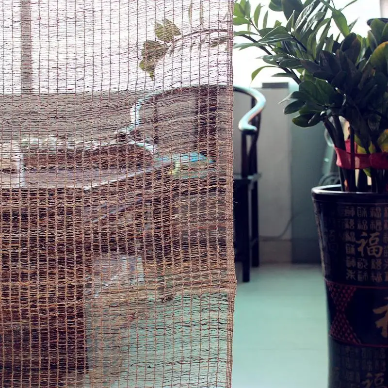 30*50CM/1 Roll  Handwoven Ramie Curtain Fabric Retro Chinese Style Linen Door Curtain Screen Partition for Tea Room Homestay
