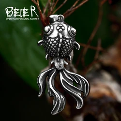 Beier Stainless Steel fashion goldfish Pendant Chain Necklace Men Punk Jewelry Gift BP8-1232