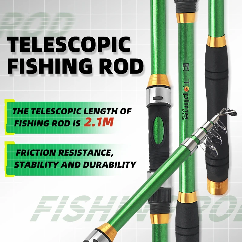 Carp Fishing Rod 2.1M Feeder Hard FRP Carbon Fiber Telescopic Fishing Rod Fishing Pole Fishing Tackle Accessories