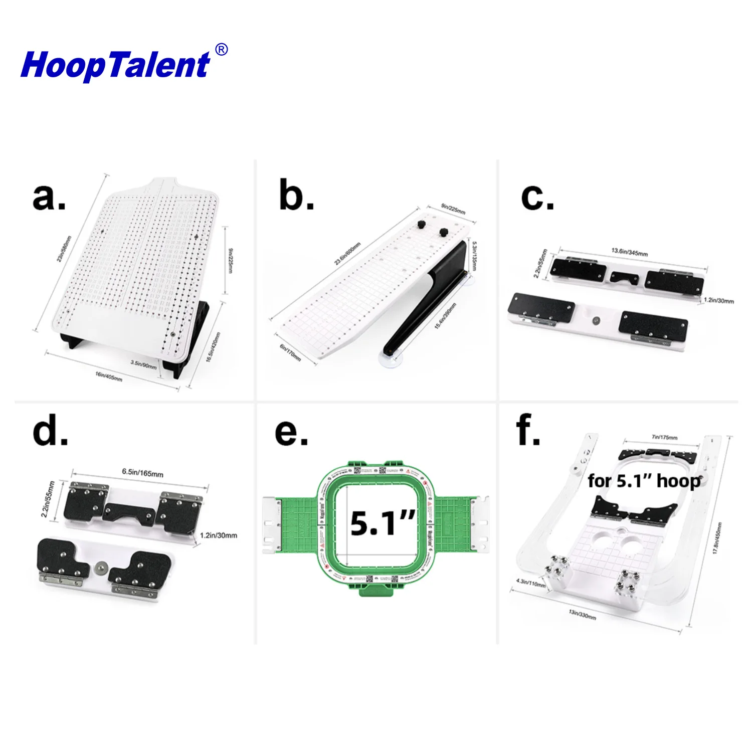 MaggieFrame Hooping Station Kit with 130 x 130 mm Magnetic Embroidery Hoop for SWF Machines