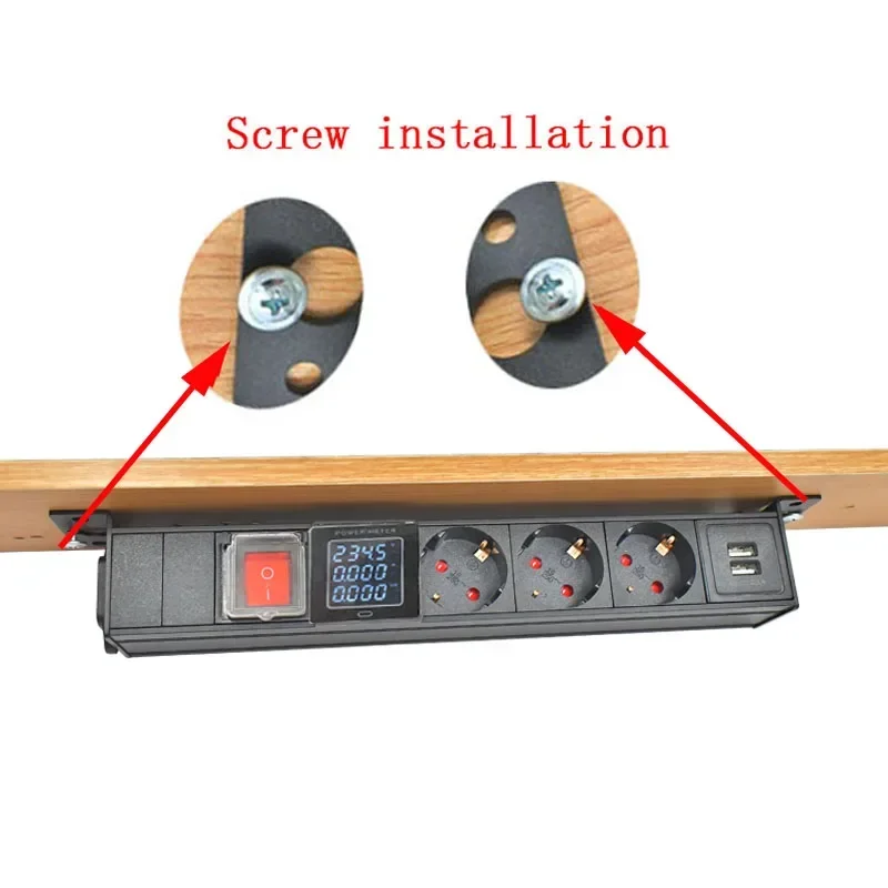 Desktop socket PDU power supply network cabinet rack power distribution device  EU socket with ammeter USB No extension cable