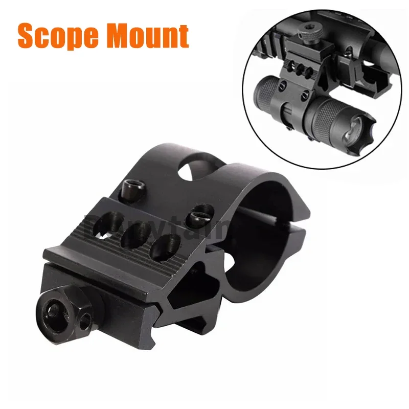 Tactical 25.4mm Quick Release Offset Flashlight Scope Mount 20mm Picatinny Rail 45 Degree Sight Hunting Gun Airsoft Accessories