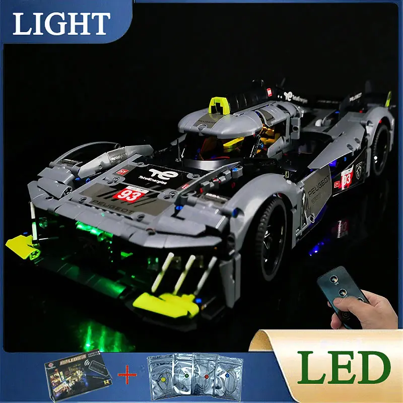 RC DIY LED Light Kit For LEGO 42156 PEUGEOT 9X8 24H Hybrid Hypercar ( Only LED Light,Without Blocks Model)