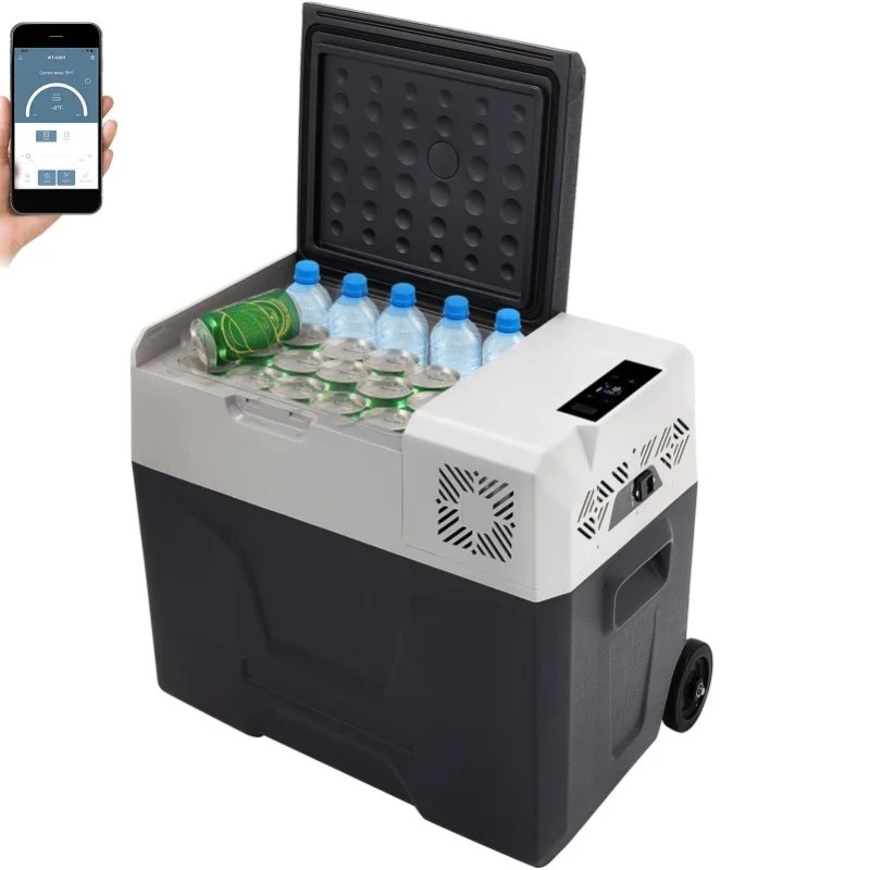 VEVOR 15-50L Auto-Kühlschrank, 12V Auto-Kühlbox, -4°C ℉ -50 ℉   Einstellbarer Bereich, 12/24V DC und 100-240V AC Kompressor-Kühler für den Außenbereich