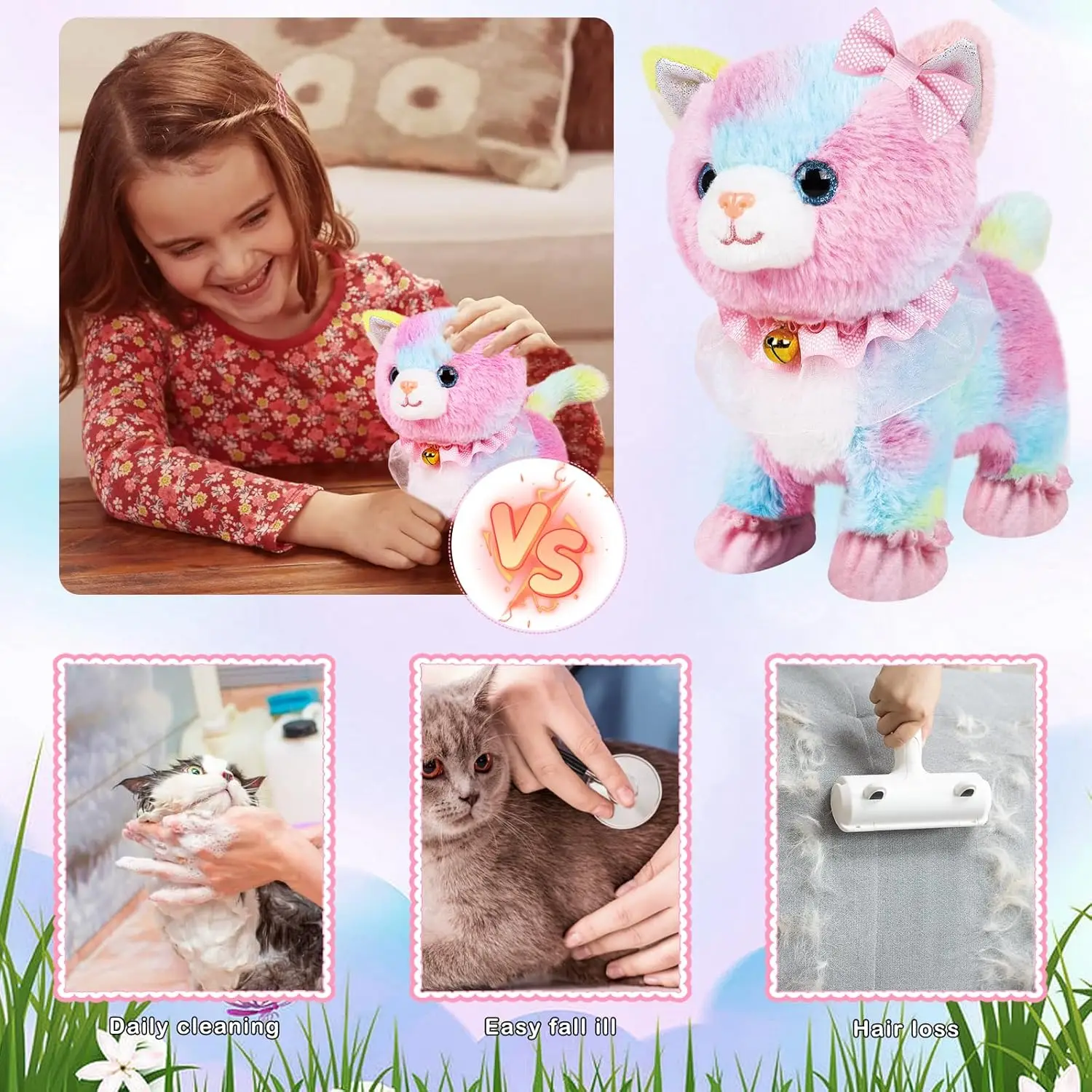 ของเล่นแมวเดินได้เหมือนจริง ควบคุมด้วยการสัมผัสและเสียง พร้อมสายจูง สามารถเดิน เสียงเหมียว และกระดิกหางได้ ของขวัญที่ดีที่สุดสำหรับเด็กผู้หญิงอายุ 3 ปีขึ้นไป