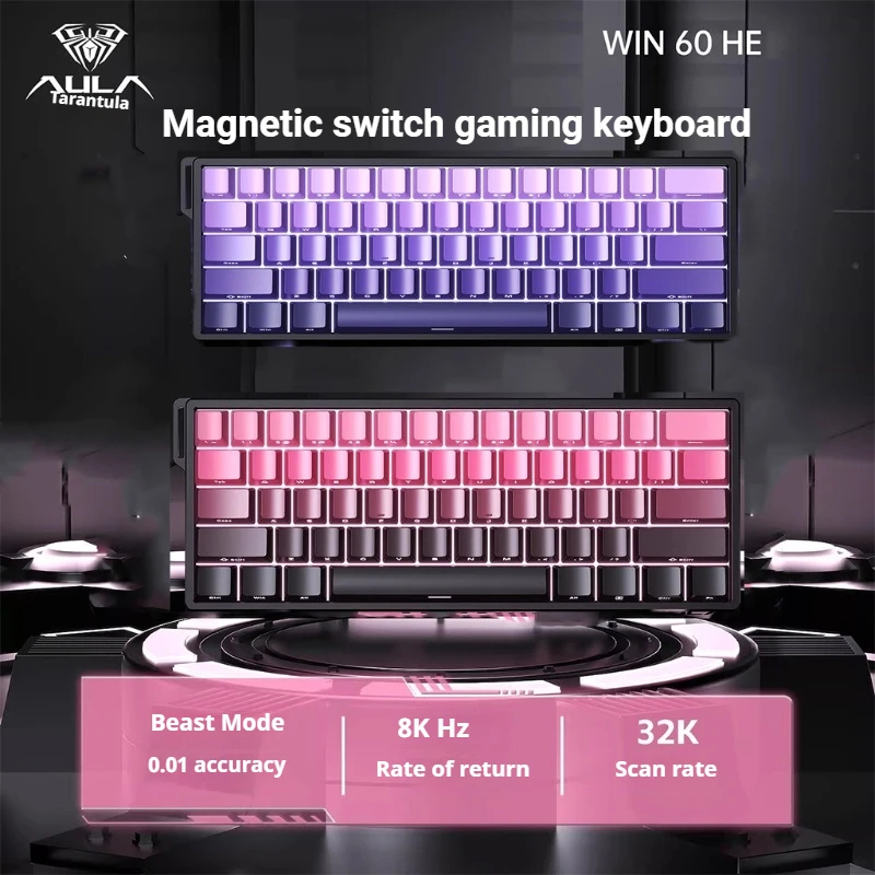 

AULA WiN60/68HE Magnetic Axis Mechanical Keyboard Custom Hot Swap RGB 8K Wired Esports FPS CS Gaming Keyboards PC Accessories