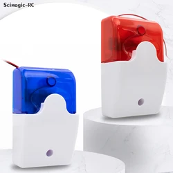 Mini strobe siren indicator light sound alarm lamp flashing light audible warning wired red blue 12V 24V 110DB