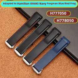 For Hamilton silicone strap Khaki Navy rubber strap Frogman H777050 H778050 Wristband Blue Frog Red Frog bracelet 20mm 22mm