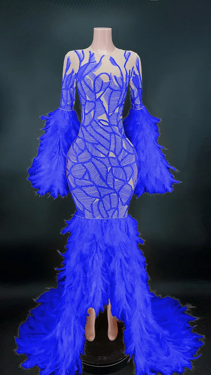 เงาเพชรขนนกสีส้มชุดราตรีหรูหรา Vestidos De BienAbiti Matrimonio Donna Elegante ประสิทธิภาพชุด