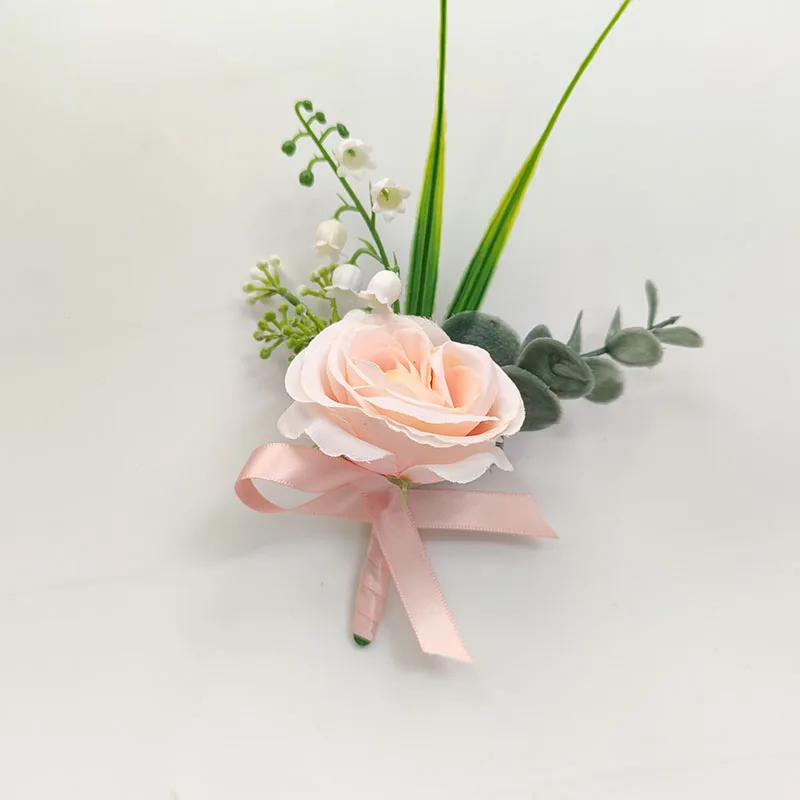 Boutonniere Wedding Buttons Corsage Pin Prom Suits Accessories Marriage Polyester Fiber Roses School Events Parties Graduation