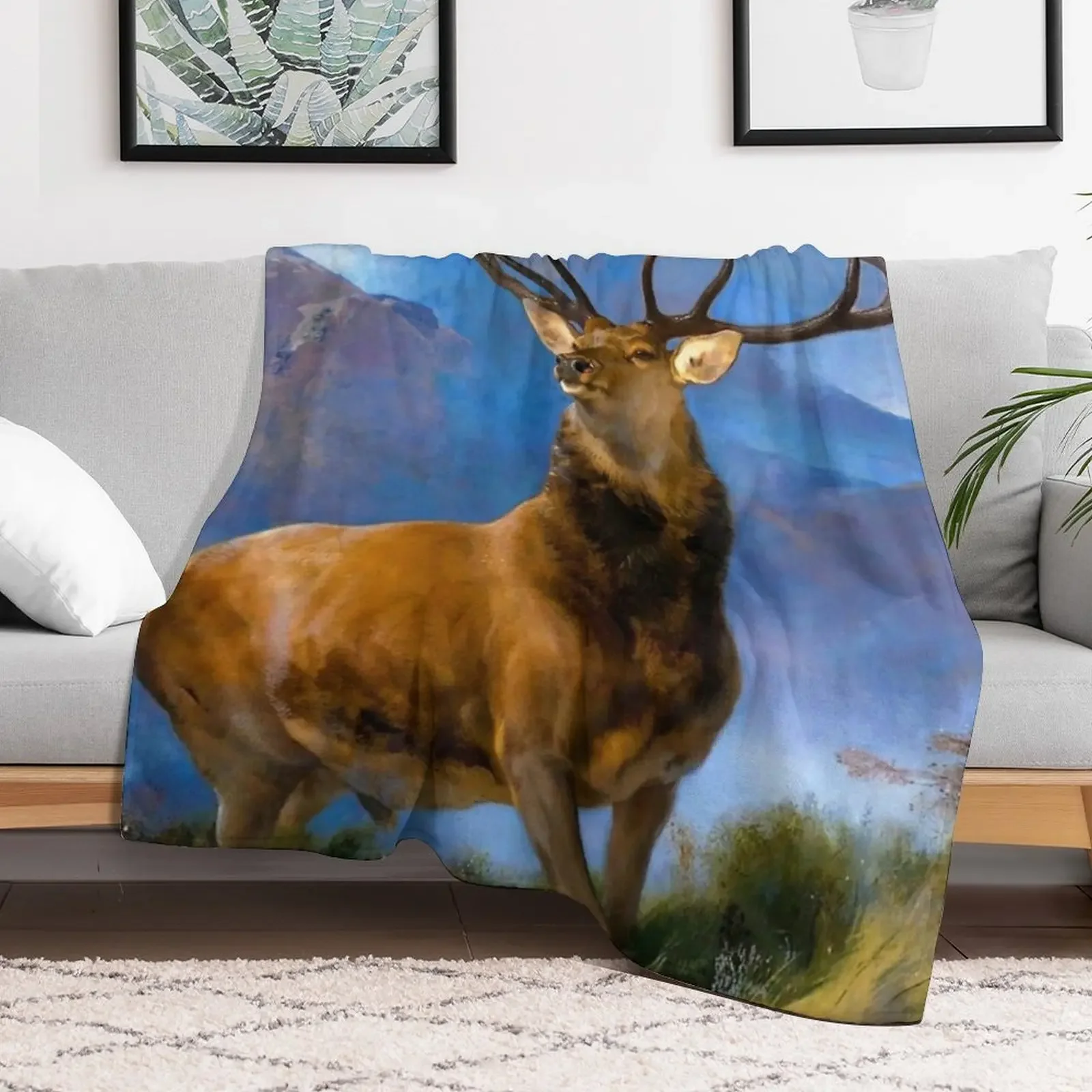 Edwin Landseer - The Monarch of the Glen, artwork by Edwin Landseer Throw Blanket for winter Winter beds Nap Blankets