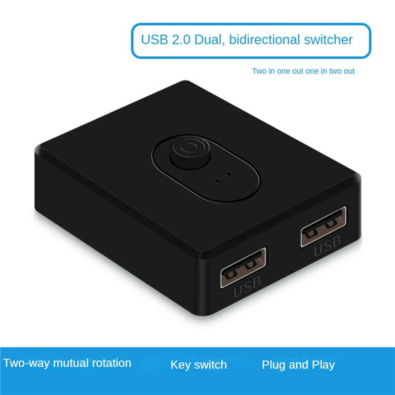 ABKQ-2X USB 2,0 KVM-переключатель 1X2/2X1 USB-сплиттер общий контроллер для портативного компьютера принтер клавиатура мышь, B