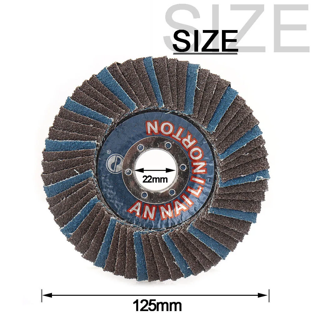 15PCS Abrasive Flap Discs 4/4.5/5 Inch Double-side Grinding Wheel Sanding Discs Blades 60 Grit For Angle Grinder Rust Removal