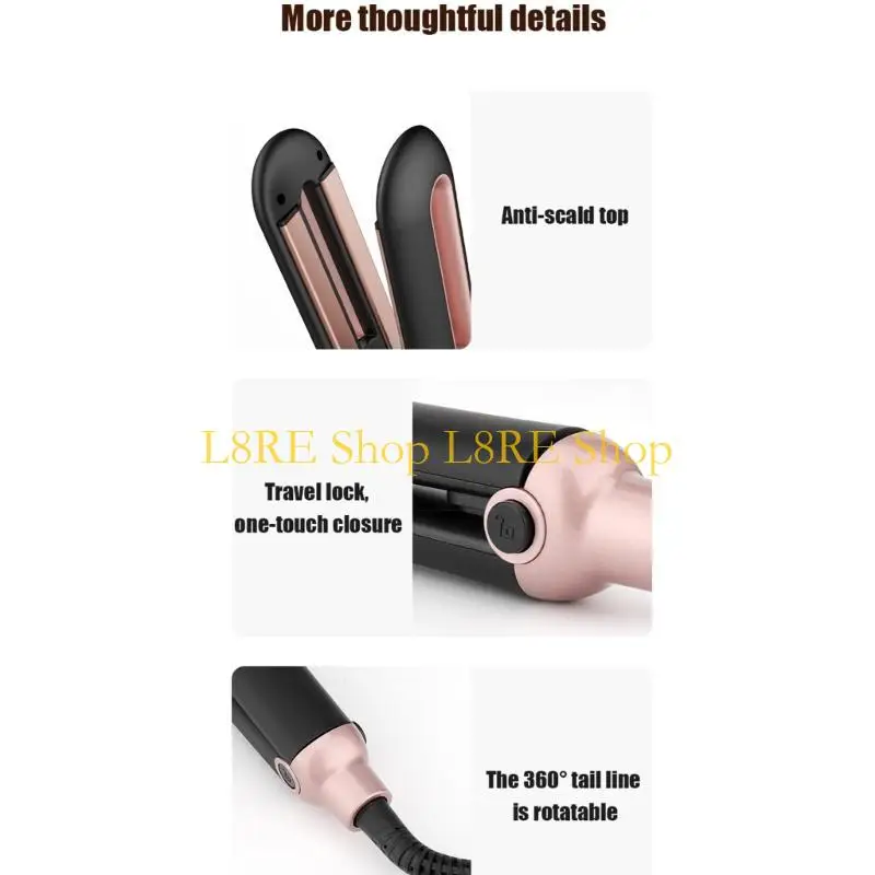 L8RE Mini Electronic Infraredshair Glättchen Einstellbare LCD -Temperatur -Glattung LED -Anzeige Nass Trockengebrauch