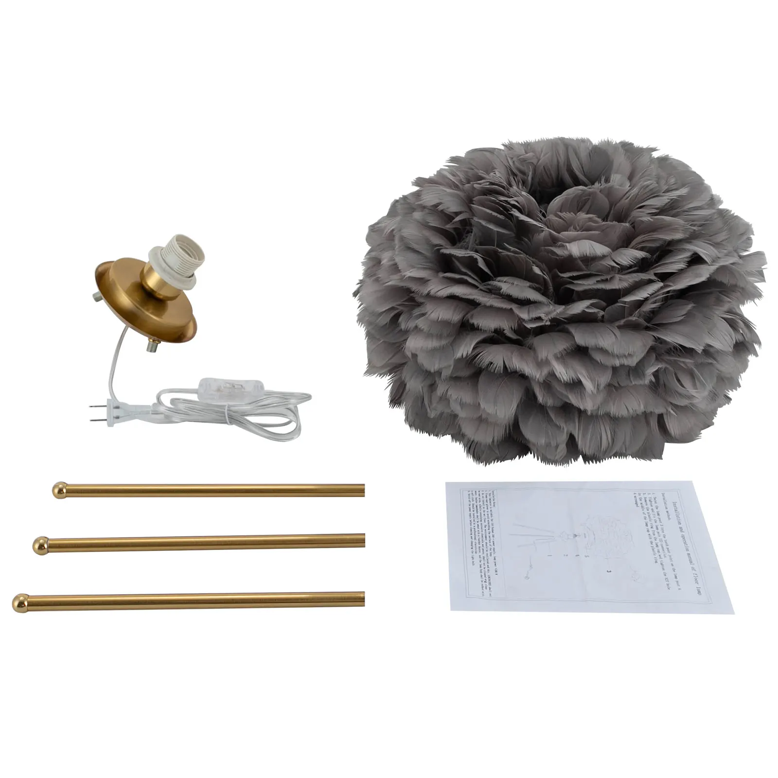 

Gray Feather Lamp Creative Feather Bedside Lamp Cute Nightstand Light Princess Lamp Gold Stand Table Lamp Atmosphere Ideal Gift