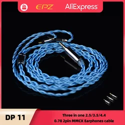 EPZ HIFI Earphones IEM Cable DP11 Single Crystal Copper Silver-Plated Graphene 2.5/3.5/4.4mm Three-In-One 0.78mm 2pin/MMCX