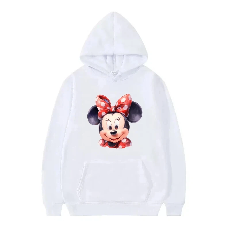 Disney Minnie Mouse Patroon Vrouw Zwart Sping Losse Tops Mode Kawaii Kleding Truien Dames Goedkope Y2k Hoodies Sweatshirts