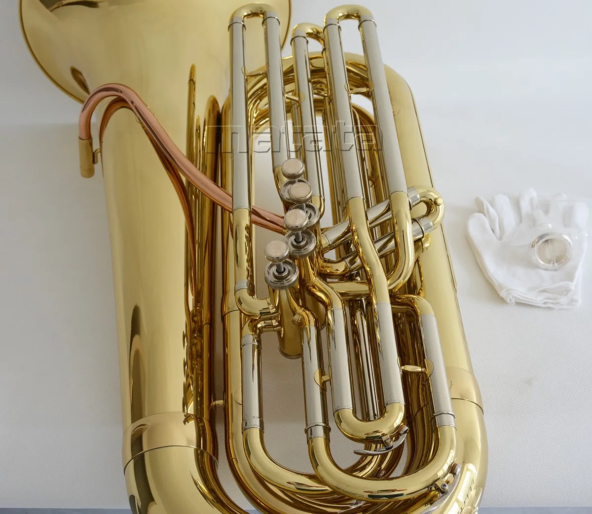 High quality Professional Brass Lacquered BBb Tuba 4-Valves 3/4 HORN NEW