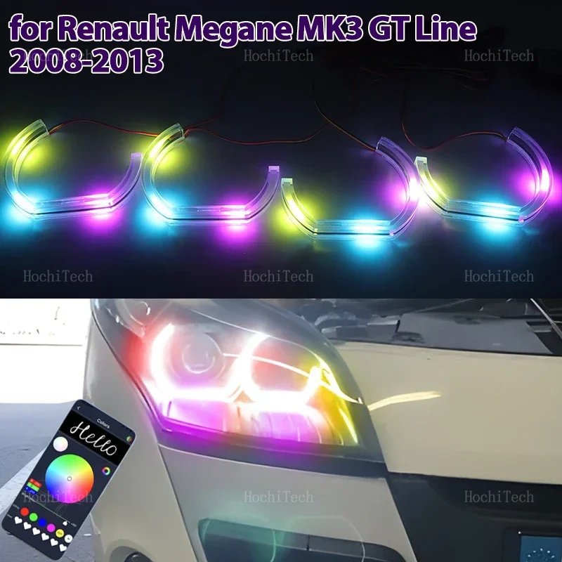 

Светодиодный комплект Angel Eyes, кольцо мигания, RGB APP, контрольные фары с указателем поворота для Renault Megane MK3 GT Line 2008-2013