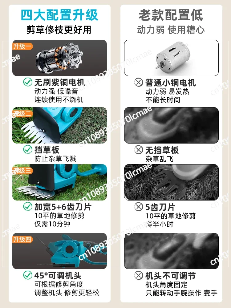 Lawn Mower Household Small Electric Lawn Mower Hand-pushed Lawn Hedge Trimmer Weeding Tool Artifact Grass Cutting