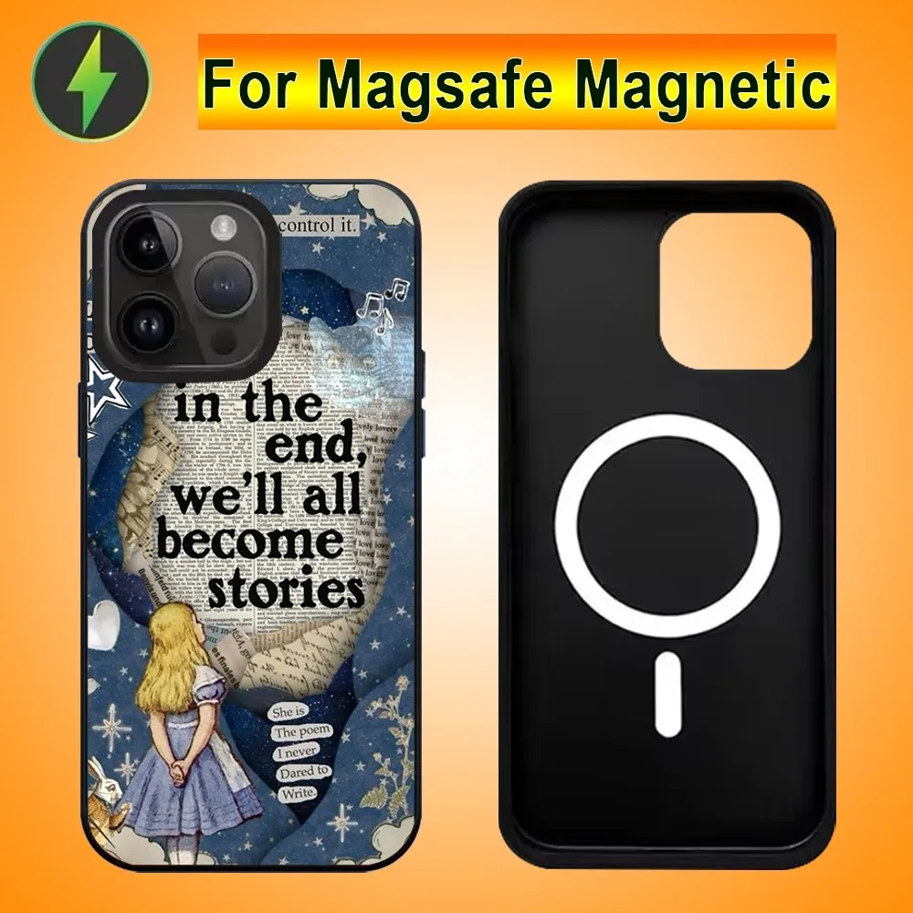 Anime A-Alice In Wonderland Phone Case For IPhone 15 14 13 16 Pro Max 11 12 Mini Alex Mirror For Magsafe Wireless Charging Cover