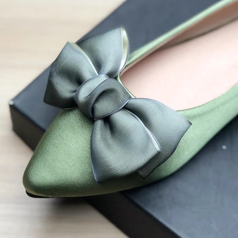 Shoes for Women Flat Heels Pointed Flat Shoes Black Flats for Women Dressy Comfort Silk Bow Size 33-43 Nice Quality Basic Shoes