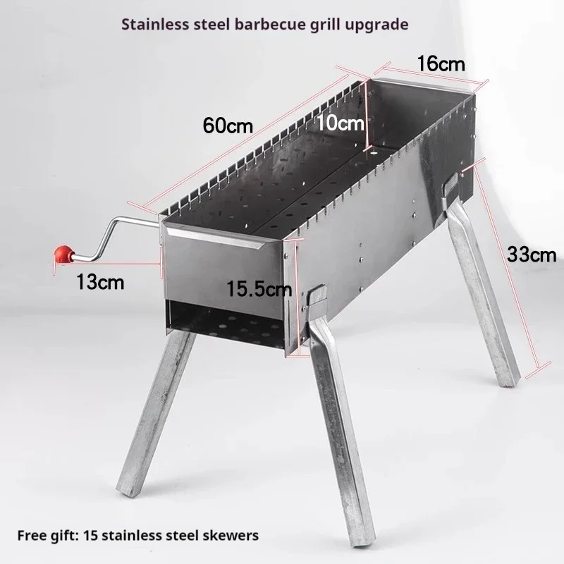 Household Foldable BBQ Stove Stainless steel Barbecue Grill Outdoor Rotary Barbecue Machine Grelha Churrasco