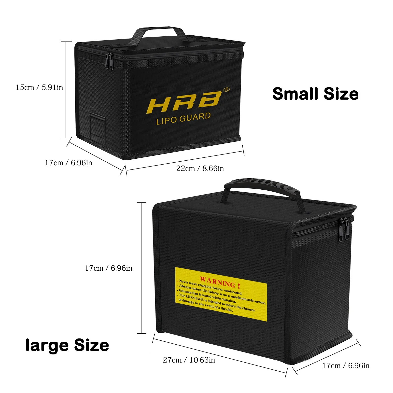 HRB Lipo Safe Bag Fireproof Safety Lipo Bag Large Capacity Storage Guard Battery Waterproof Explosion Proof Safe Fire Suitcase