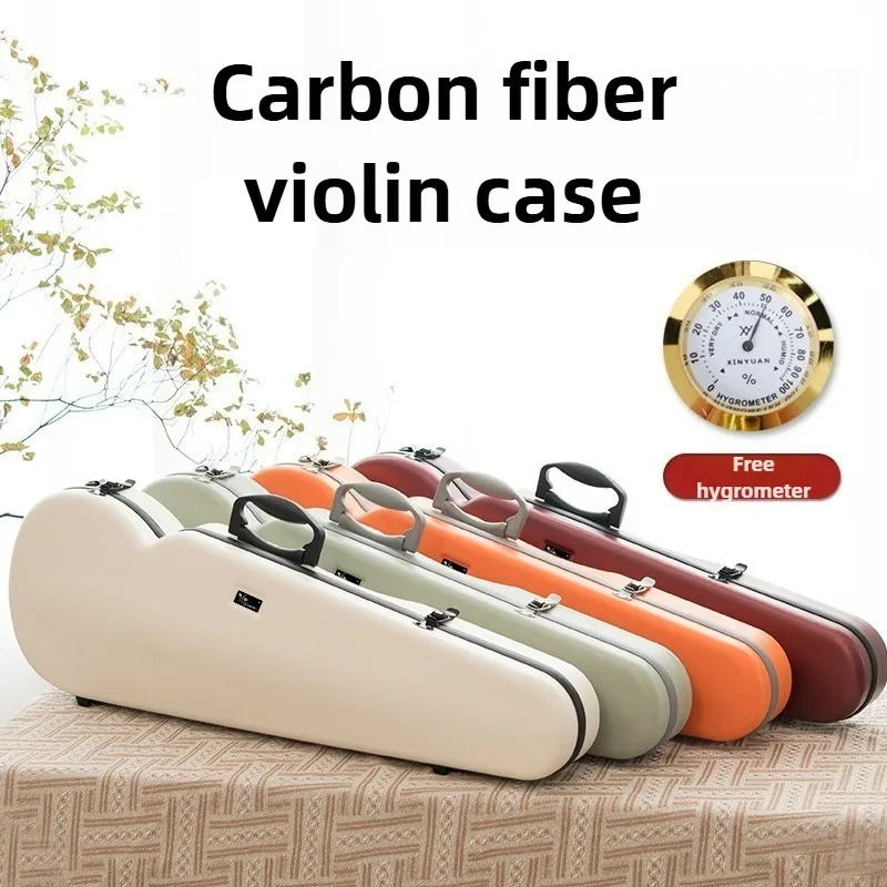 

Drop Proof Waterproof Violin Case Ultra Light Carbon Fiber Electronic Humidity Meter Violin Case Stringed Instruments Box