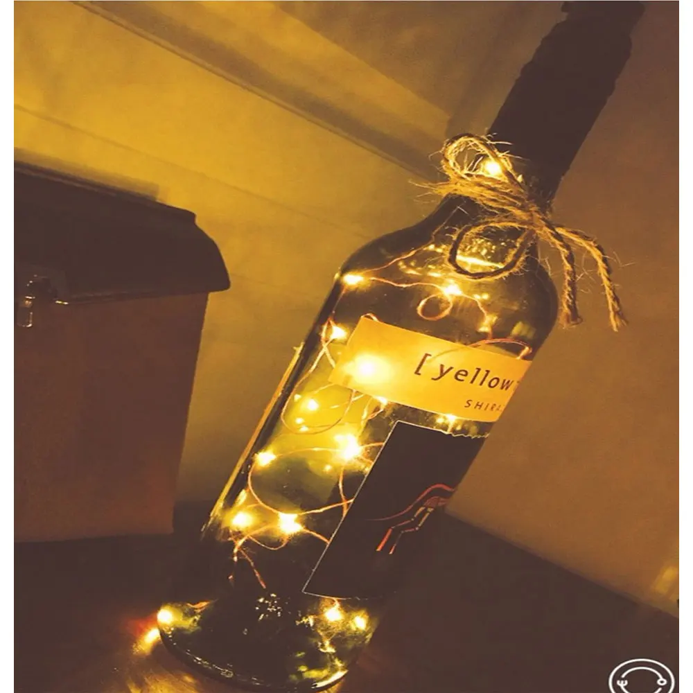 LED Solar Wine Bottle Lights 1M/2M Waterproof Copper Wire String Lights Used For Holiday Christmas Wedding Party Bar Decoration