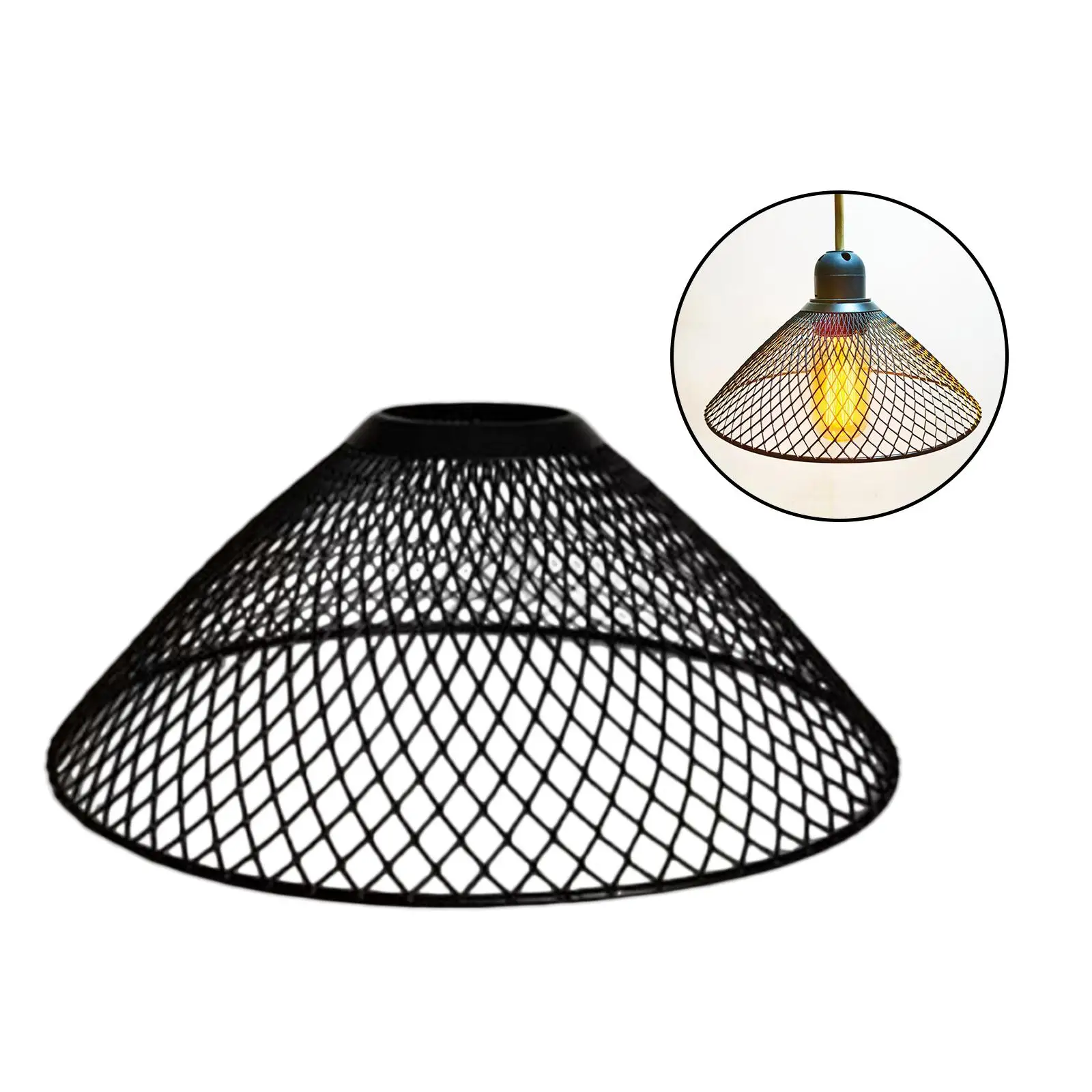 Iron Pendant Lamp Shade Ceiling Light Shade Vintage Pendant Light Cover Fixture for Dining Room Bedroom Home Kitchen