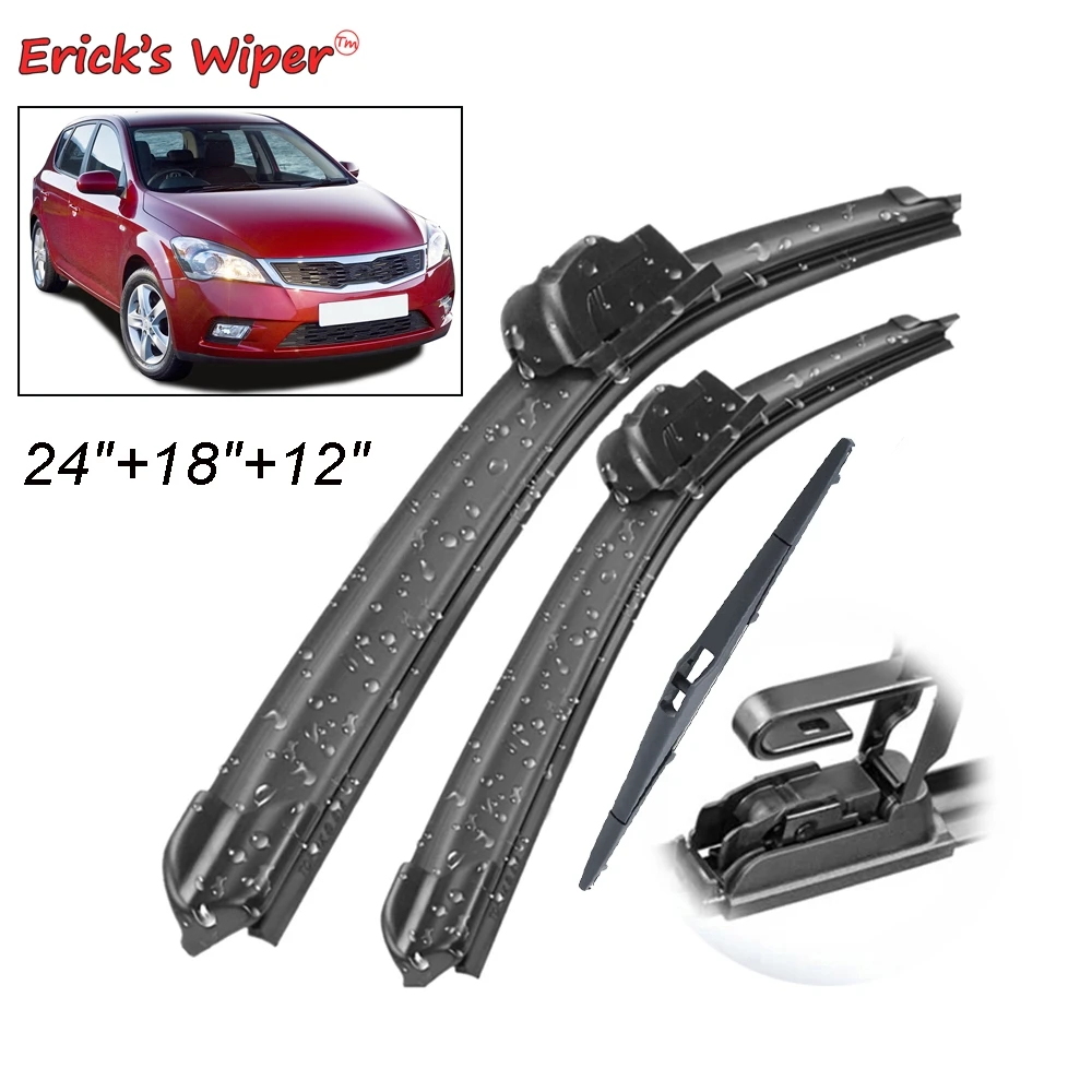 Erick\'s Wiper Front & Rear Wiper Blades Set Kit For KIA Cee\'d Ceed ED 2010 - 2012 Windshield Windscreen Window Brush 24\