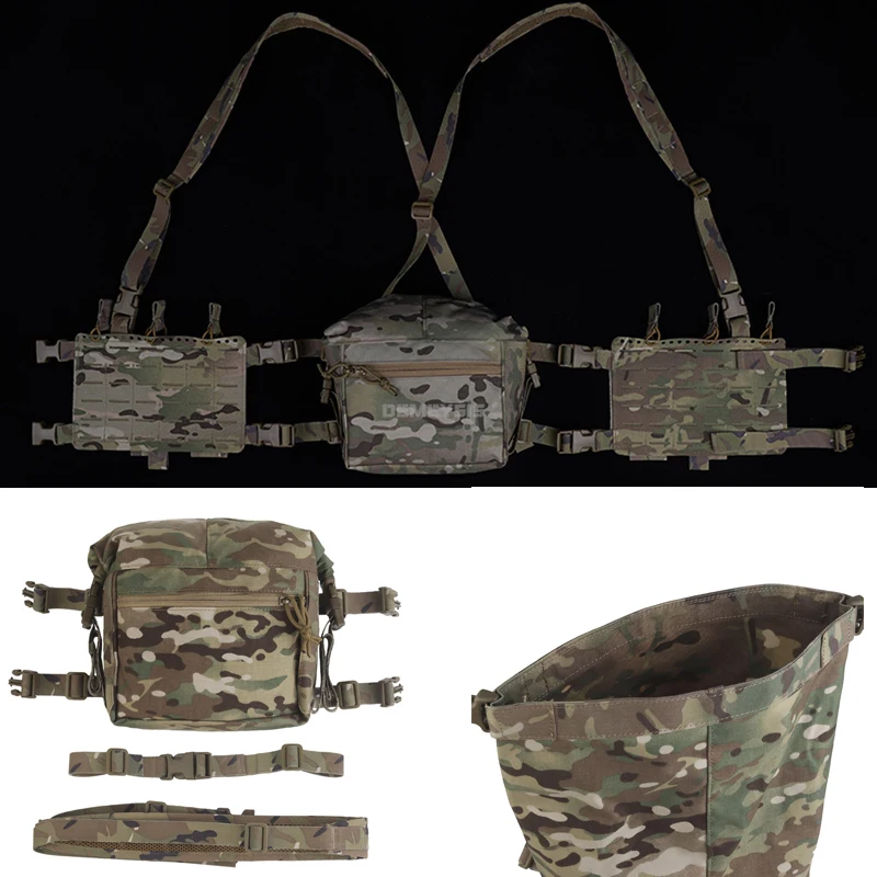

Hunting Vest Expansion Bag Kit Outdoor Chest Rig with Expansion Pack Large Capacity Load Bearing Vest Expander Kit Pouch