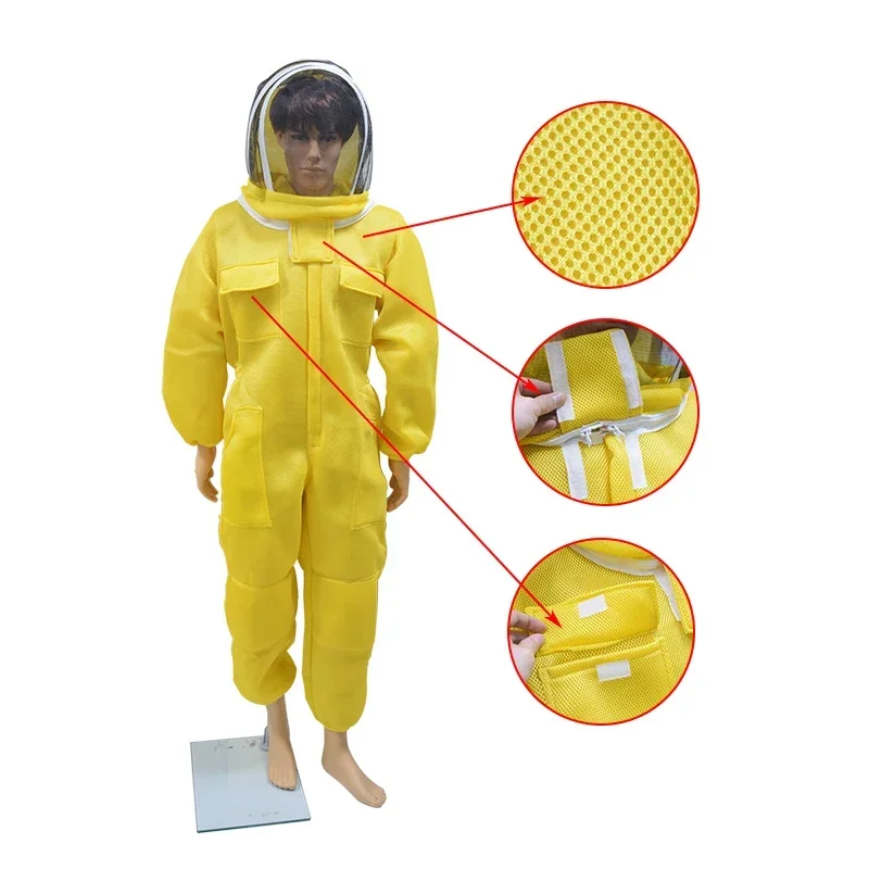 

Professional Beekeeping Anti Bee Suit 3D Air Cotton Fabric Protective Clothing with Removable Ventilated Hat Beekeeper Equipment