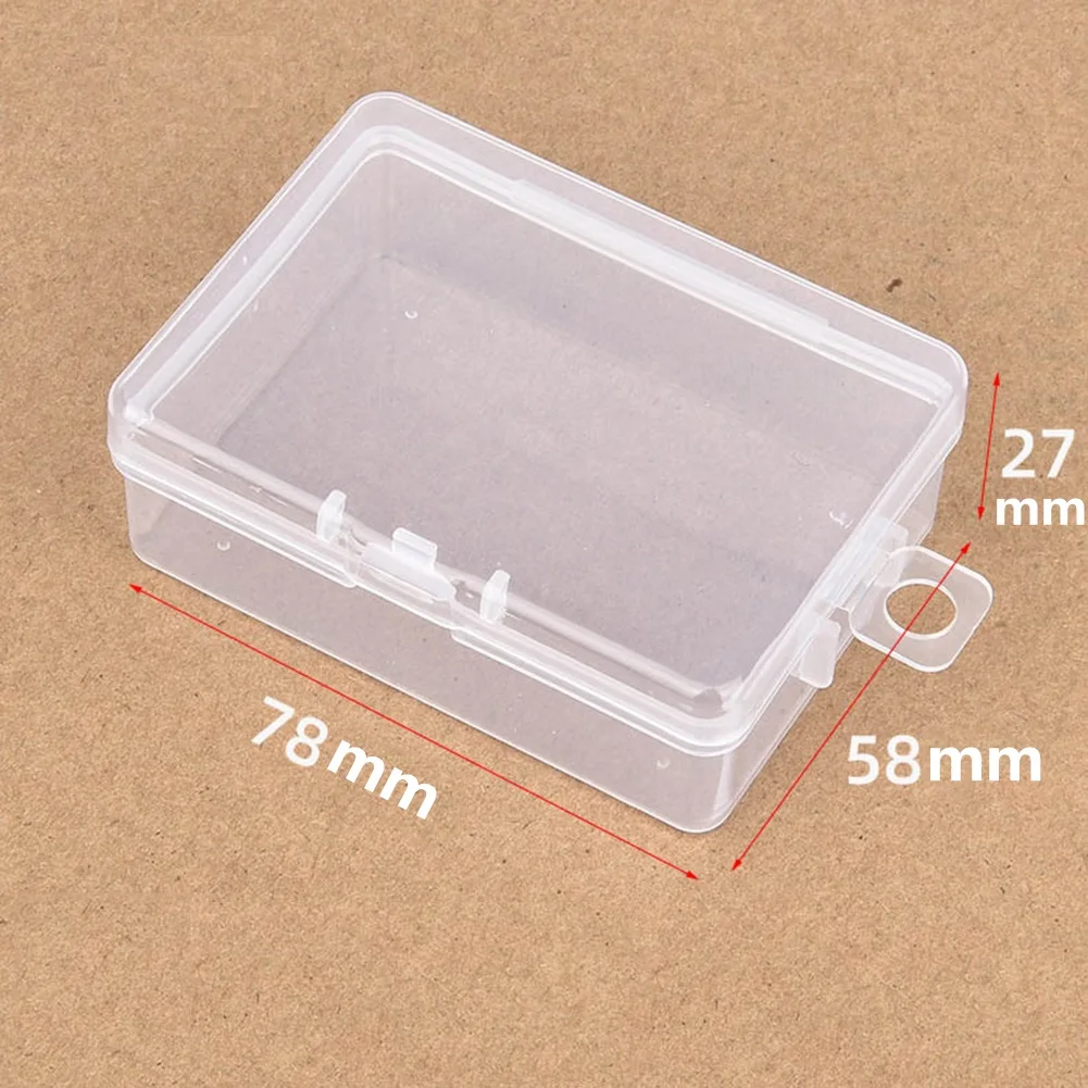 Storage Box Rectangle Shaped Clear Plastic Container for Safe and Secure Storage of Jewelry and Small Accessories