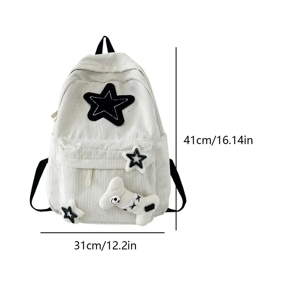 Bolsas escolares de veludo para adolescentes, mochila de grande capacidade, mochila japonesa, decoração estelar, mochila estética, novo designer, 2024