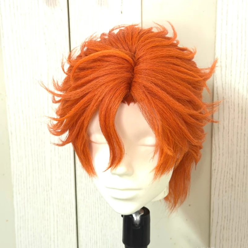 Nick Wilde Cosplay Wig Orange Mullet Wig Rose Net Inner Cap Realistic Scalp Top Heat Resistant Synthetic Fiber Wig Halloween Wig
