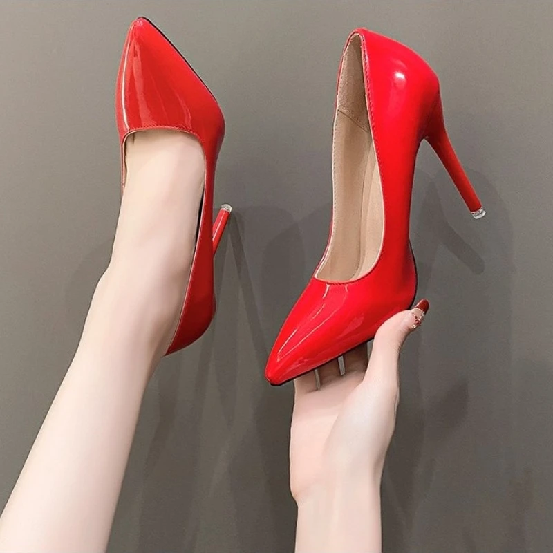 Red Woman High Heels Very High Heel Women's Stiletto Black Elegant Sexy Dress Evening Pointed Toe Cheap Products