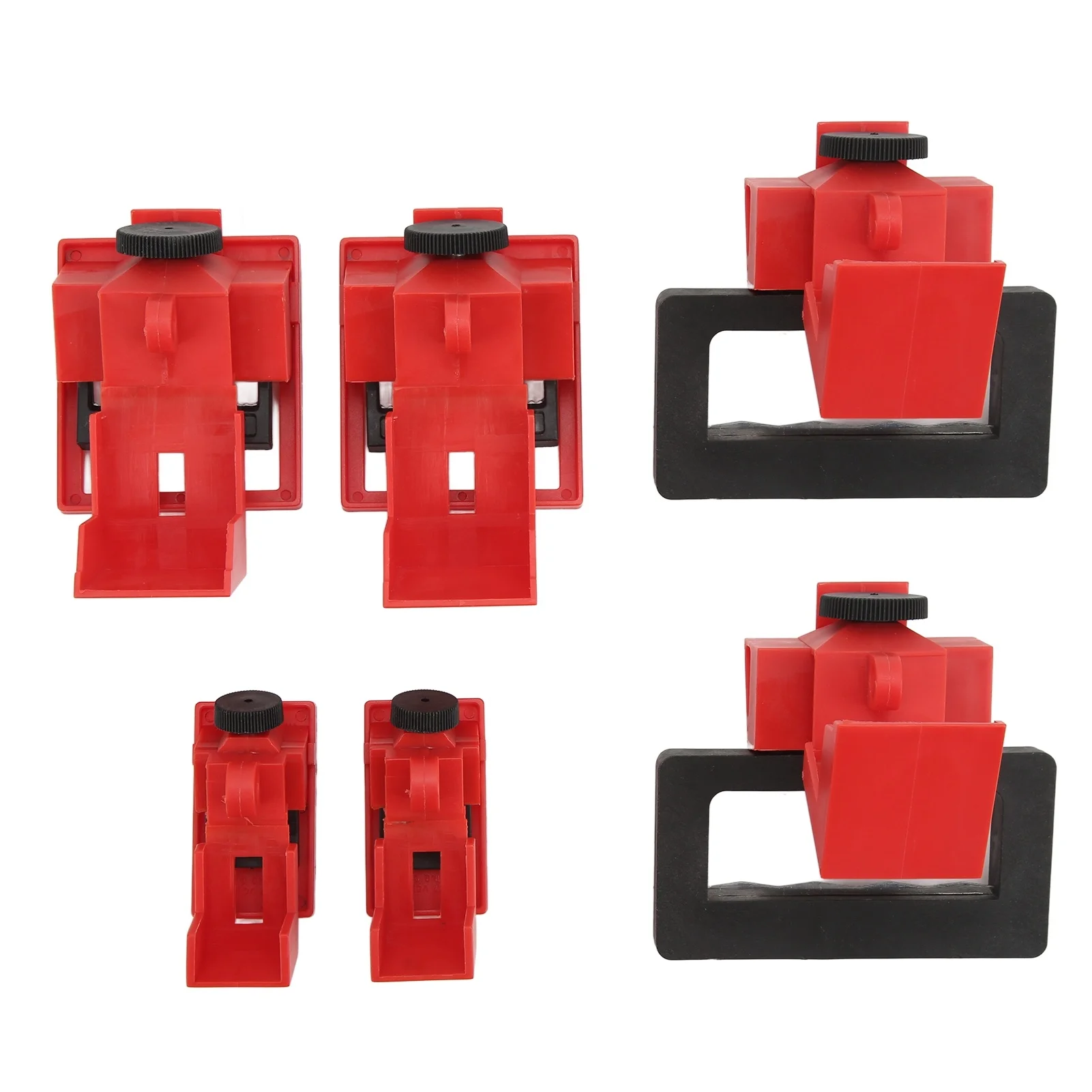 6PCS Clamp On Circuit Breaker Tagout Device CB‑07 CB‑08 CB‑09 3 Size Heat Resistant for Industry