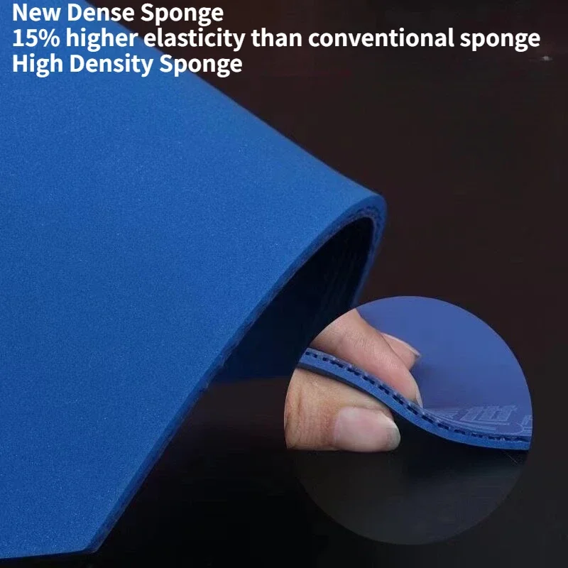 SUEKE Gaishi Pips in Table Tennis Rubber with 2.1mm High Density Blue Sponge 39°/40° Sticky PingPong Rubber for Fast Attack&Loop