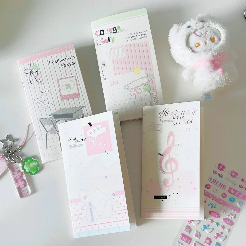 

Kawaii корейский карманный журнал путешествий A6 ежедневник пустой блокнот ретро мультфильм размер паспорта портативный альбом для вырезок дневник