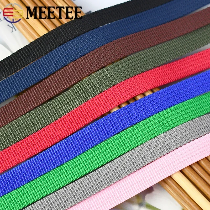 

1Rroll=45M Meetee 10mm Colored PP Webbing Garment Ribbon for Backpack Bag Strap Belt Woven Tapes DIY Craft Sewing Accessories