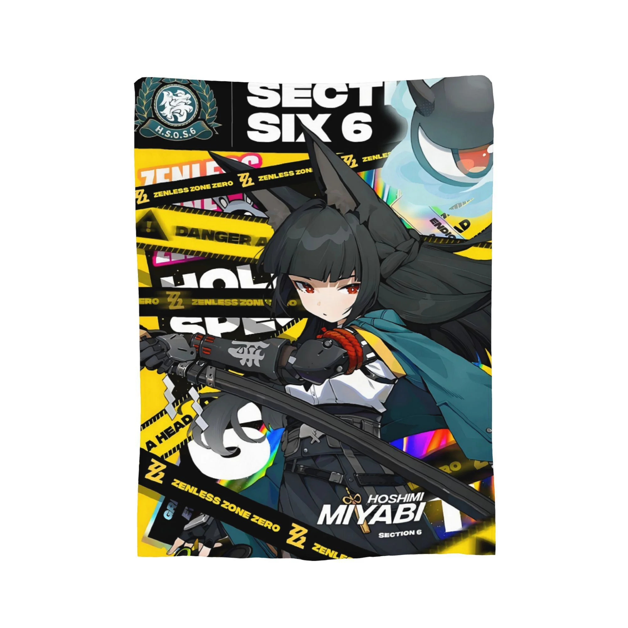 Zenless Zone Zero Manta de franela de invierno Hoshimi Miyabi Sofá, Regalo de viaje versátil Accesorio de decoración del hogar